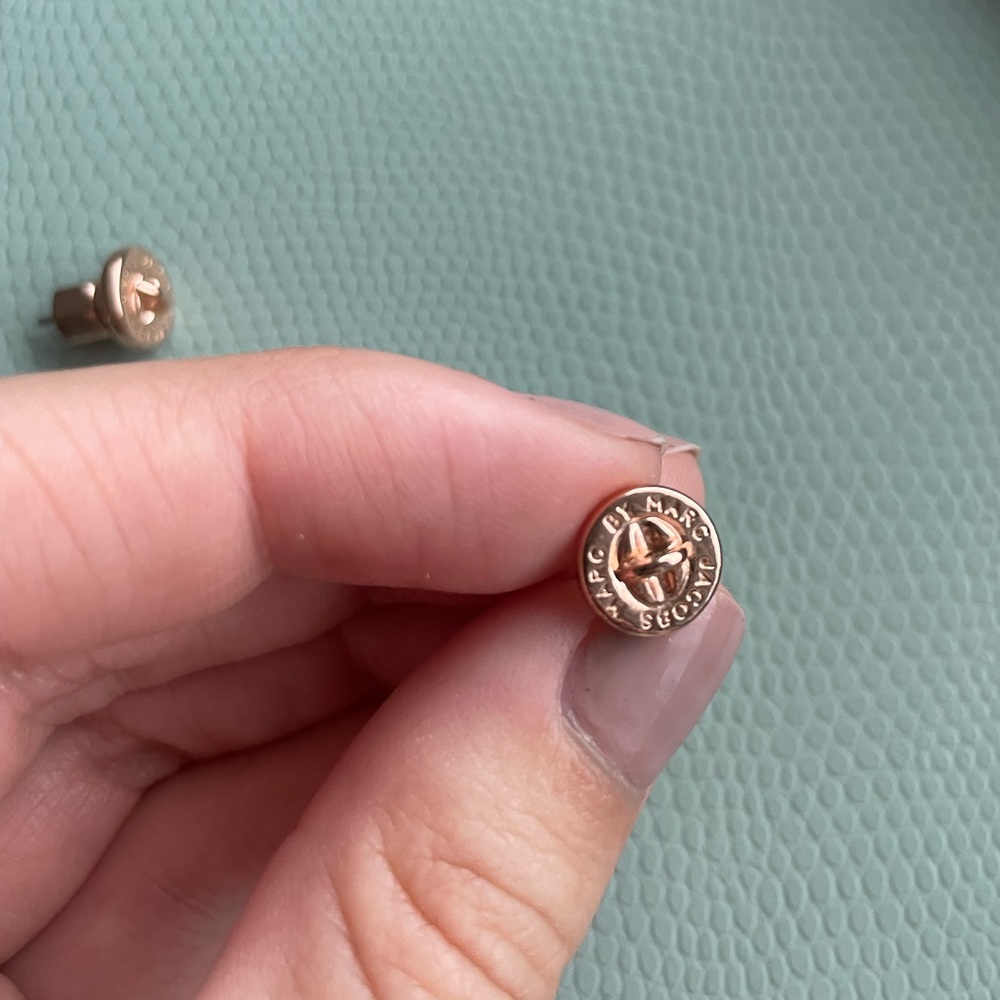Rose Gold Marc by Marc Jacobs Nail Stud Earnings